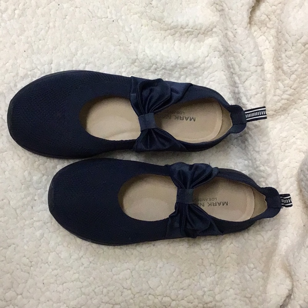 MARK NASON NAVY PLATFORM BOW SHOES 6